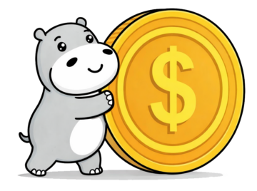 Pippo Pushing a Giant Coin