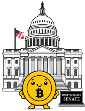 Bitcoin in front of the Senate building