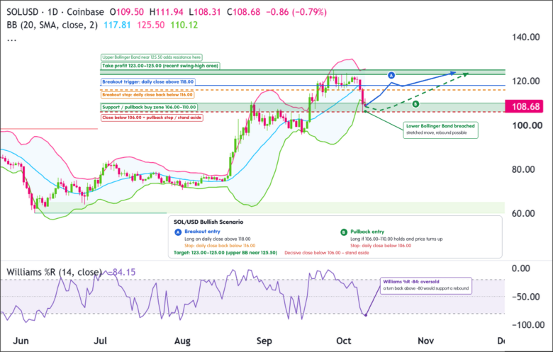 Bullish Idea: SOL/USD Daily Chart 2026-10-08